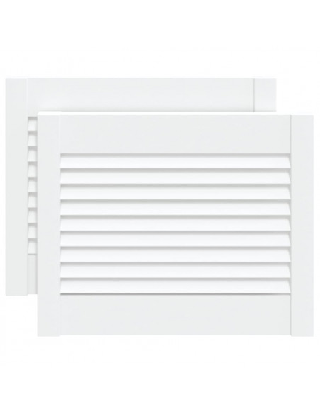 Ante a Lamelle 2 pz Bianche 39,5x49,4 cm in Legno di Pino