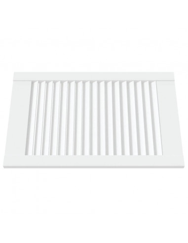Anta con Design a Lamelle Bianca 61,5x39,4 cm in Legno di Pino