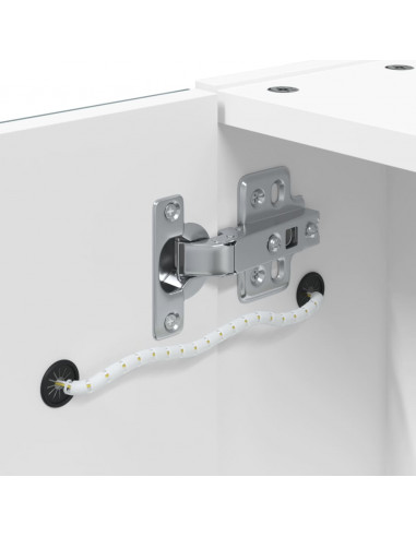 Armadietto Bagno con Specchio e LED Bianco 45x13x52 cm