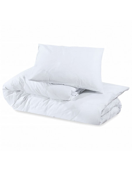 Set Copripiumino Bianco 200x220 cm in Cotone