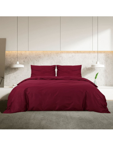 Set Copripiumino Bordò 140x200 cm in Cotone