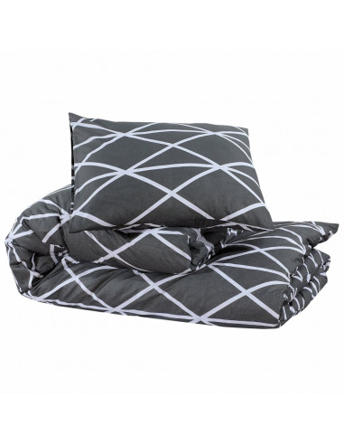 Set Copripiumino Grigio 240x220 cm in Cotone
