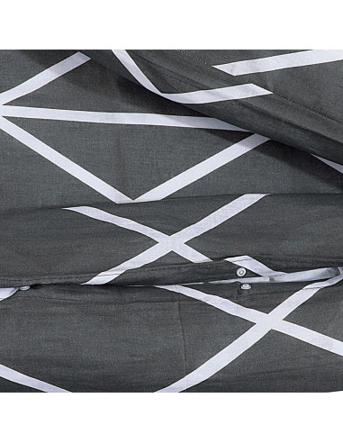 Set Copripiumino Grigio 240x220 cm in Cotone