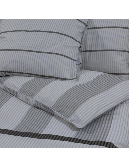 Set Copripiumino Grigio 140x200 cm in Cotone