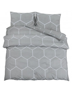Set Copripiumino Grigio 240x220 cm in Cotone