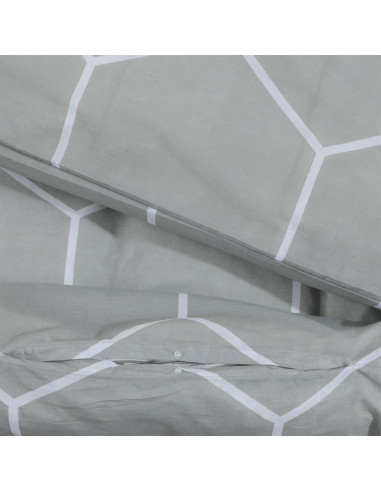 Set Copripiumino Grigio 240x220 cm in Cotone