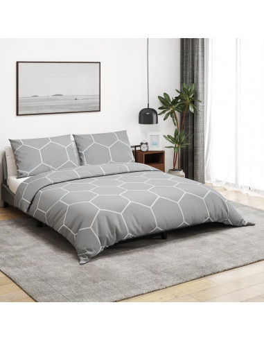 Set Copripiumino Grigio 240x220 cm in Cotone