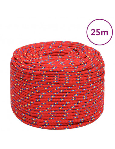 Corda Nautica Rossa 8 mm 25 m in Polipropilene