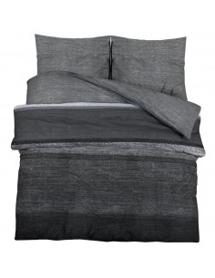 Set Copripiumino Grigio Scuro 140x200 cm in Cotone