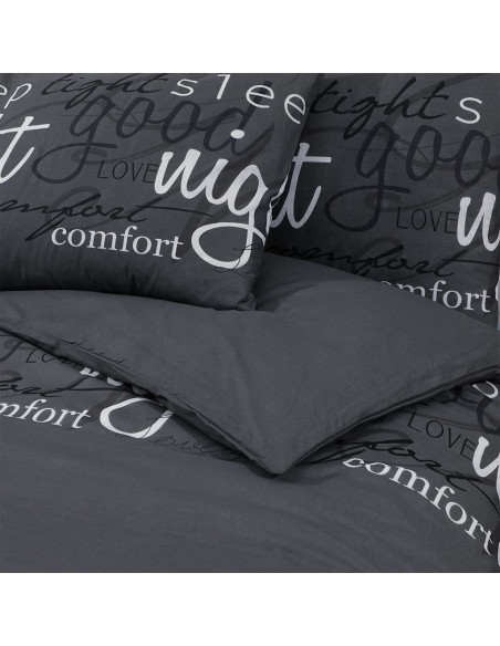 Set Copripiumino Nero 155x220 cm in Cotone