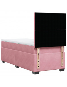 Giroletto a Molle con Materasso Rosa 80x200 cm in Velluto