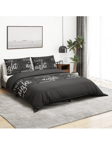 Set Copripiumino Nero 240x220 cm in Cotone