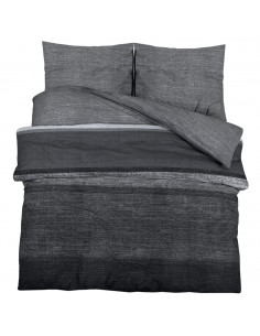 Set Copripiumino Grigio Scuro 140x200 cm in Cotone