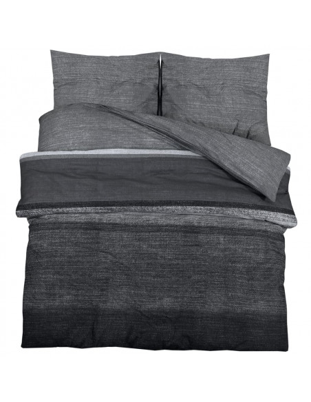 Set Copripiumino Grigio Scuro 140x200 cm in Cotone
