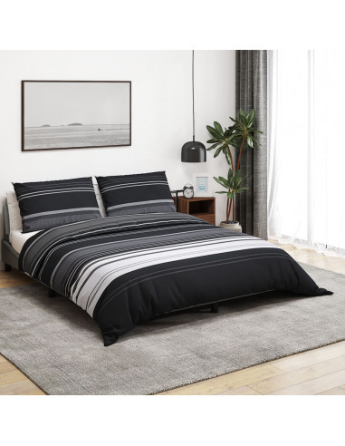 Set Copripiumino Nero e Bianco 200x200 cm in Cotone