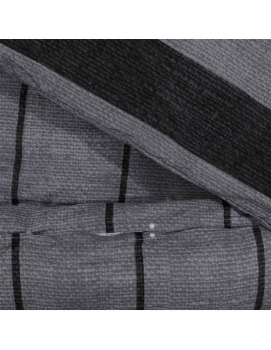 Set Copripiumino Grigio Scuro 140x200 cm in Cotone