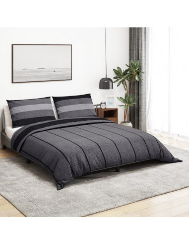 Set Copripiumino Grigio Scuro 140x200 cm in Cotone