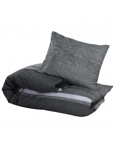 Set Copripiumino Grigio Scuro 220x240 cm in Cotone 2