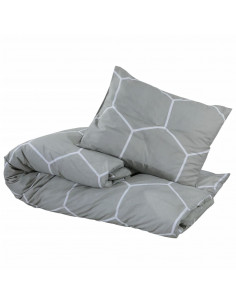 Set Copripiumino Grigio 200x200 cm in Cotone 2