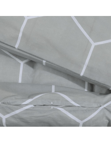 Set Copripiumino Grigio 200x200 cm in Cotone
