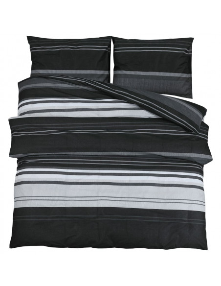 Set Copripiumino Nero e Bianco 240x220 cm in Cotone