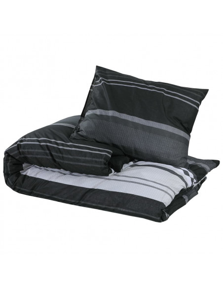 Set Copripiumino Nero e Bianco 240x220 cm in Cotone