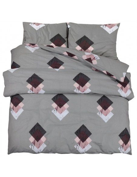 Set Copripiumino Grigio 225x220 cm in Cotone