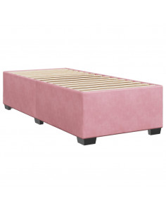 Giroletto a Molle con Materasso Rosa 90x200 cm in Velluto