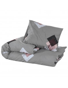 Set Copripiumino Grigio 225x220 cm in Cotone 2