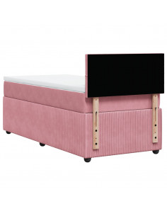 Giroletto a Molle con Materasso Rosa 90x200 cm in Velluto