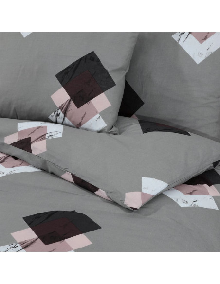 Set Copripiumino Grigio 225x220 cm in Cotone