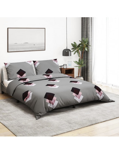 Set Copripiumino Grigio 225x220 cm in Cotone