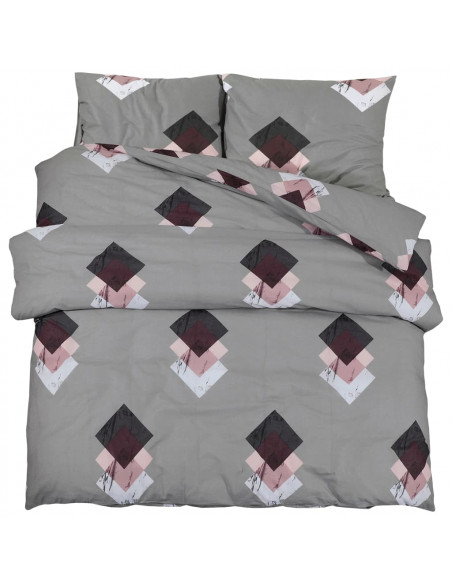 Set Copripiumino Grigio 200x200 cm in Cotone