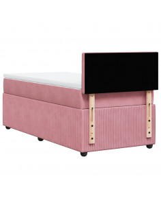 Giroletto a Molle con Materasso Rosa 90x200 cm in Velluto