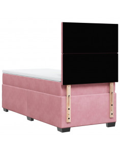 Giroletto a Molle con Materasso Rosa 90x200 cm in Velluto