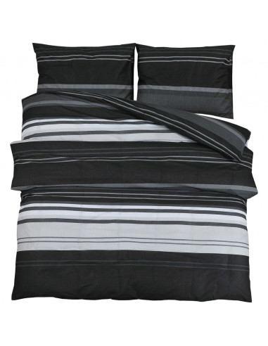 Set Copripiumino Nero e Bianco 225x220 cm in Cotone