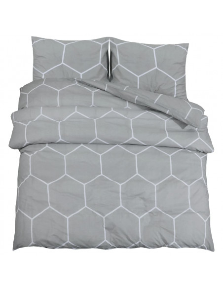 Set Copripiumino Grigio 220x240 cm in Cotone