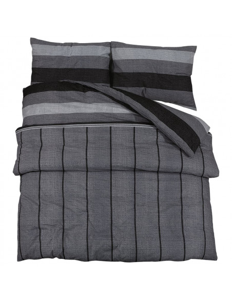 Set Copripiumino Grigio Scuro 200x220 cm in Cotone
