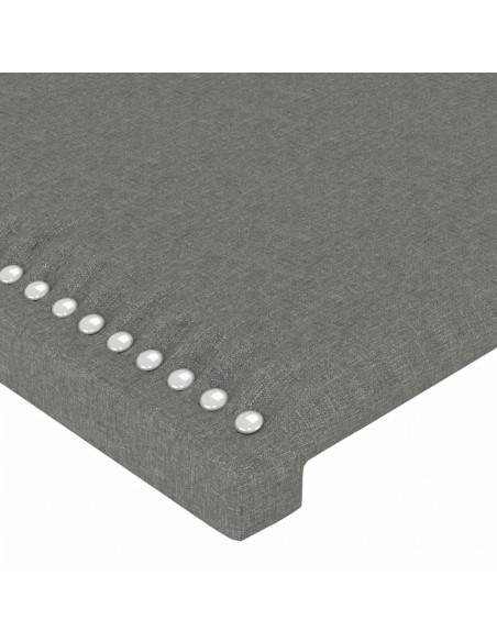 Giroletto con Testiera Grigio Scuro 90x190 cm in Tessuto
