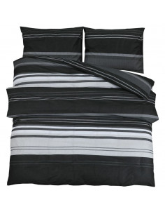 Set Copripiumino Nero e Bianco 140x200 cm in Cotone