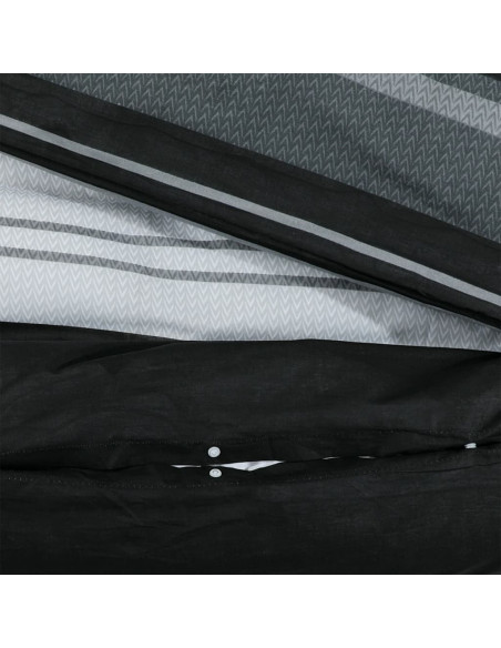 Set Copripiumino Nero e Bianco 140x200 cm in Cotone
