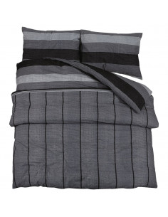 Set Copripiumino Grigio Scuro 260x220 cm in Cotone