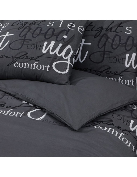 Set Copripiumino Nero 260x220 cm in Cotone
