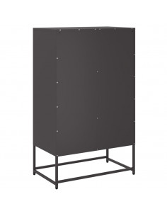 Credenza Nera 68x39x111,5 cm Acciaio Laminato a Freddo 2