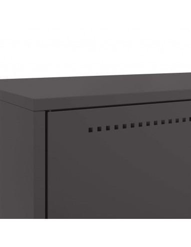 Credenza Nera 68x39x111,5 cm Acciaio Laminato a Freddo