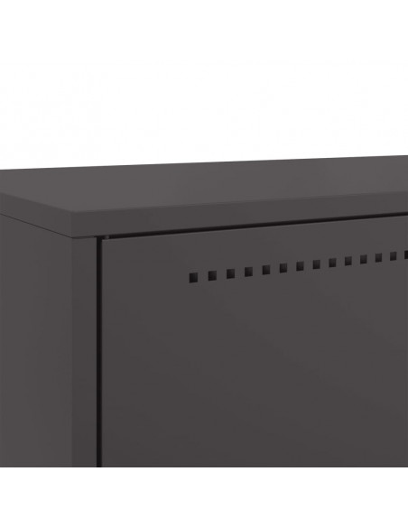 Credenza Nera 68x39x111,5 cm Acciaio Laminato a Freddo