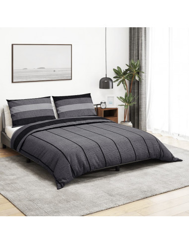 Set Copripiumino Grigio Scuro 155x220 cm in Cotone
