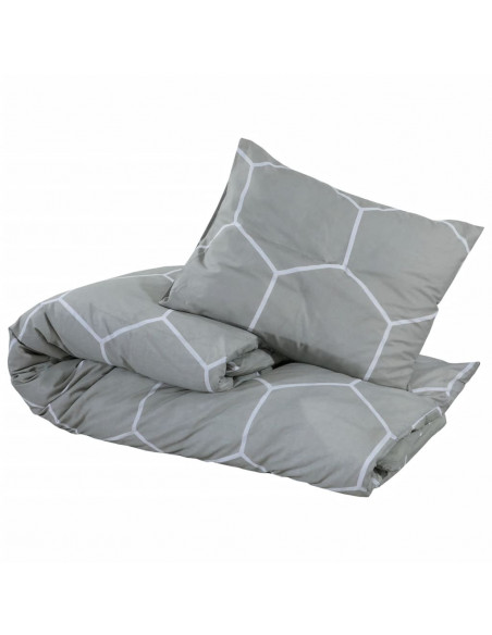 Set Copripiumino Grigio 140x200 cm in Cotone