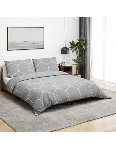 Set Copripiumino Grigio 200x200 cm in Cotone