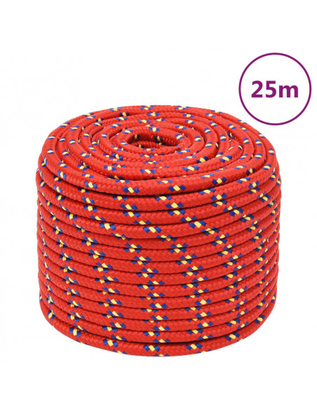 Corda Nautica Rossa 12 mm 25 m in Polipropilene